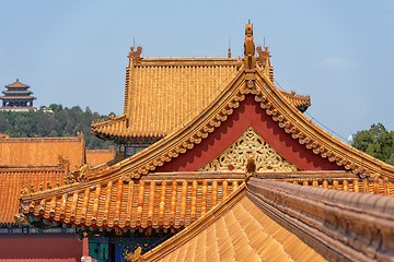 Image showing Traditional Chinese building under blue sky