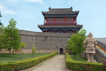 Image showing Traditional Chinese building under blue sky