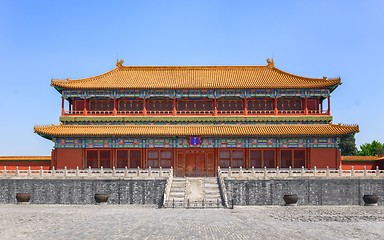 Image showing Traditional Chinese building under blue sky