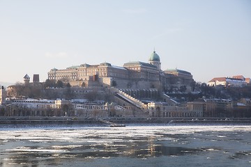 Image showing Frozen Danube river in Hungary