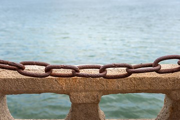 Image showing Chains and stone as background texture