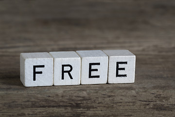 Image showing Free, written in cubes