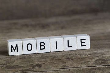 Image showing Mobile, written in cubes