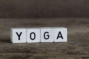 Image showing Yoga, written in cubes