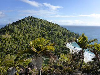 Image showing Tropical panorama view, Praslin island, Seychelles