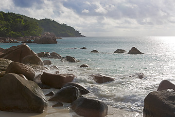 Image showing Tropical beach view at Anse Lazio, Seychelles