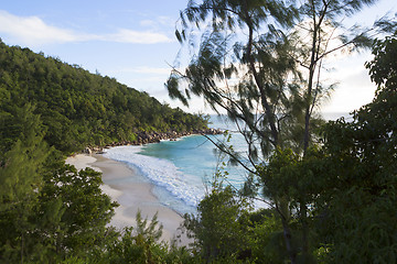 Image showing Tropical panorama view, Praslin island, Seychelles