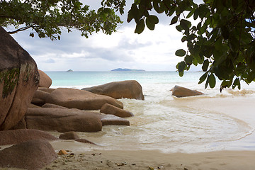 Image showing Tropical beach view at Anse Lazio, Seychelles