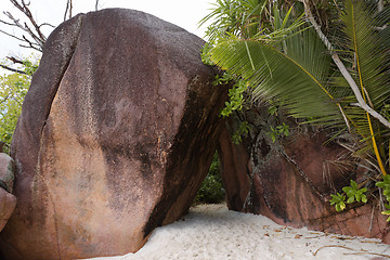 Image showing Rocks at the beach of Anse Lazio, Seychelles