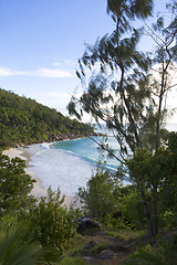 Image showing Tropical panorama view, Praslin island, Seychelles