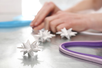Image showing Stars Christmas card with paper strips