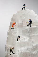 Image showing Miniature Workers in the Mining of Minerals Field