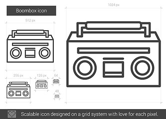 Image showing Boombox line icon.