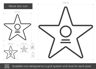 Image showing Movie star line icon.