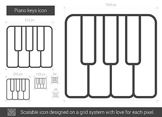 Image showing Piano keys line icon.