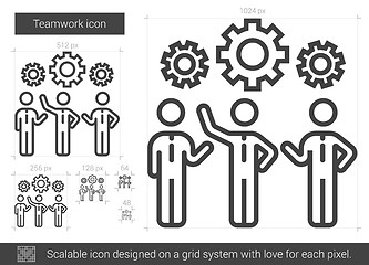 Image showing Teamwork line icon.