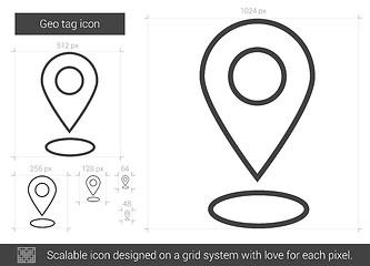 Image showing Geo tag line icon.