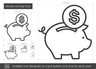 Image showing Money savings line icon.