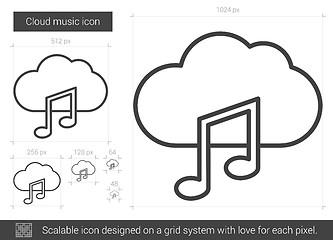 Image showing Cloud music line icon.