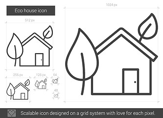 Image showing Eco house line icon.