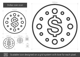 Image showing Dollar coin line icon.