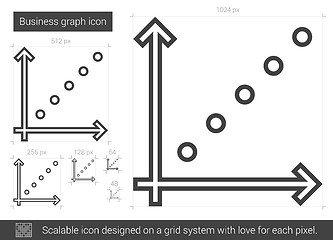 Image showing Business graph line icon.