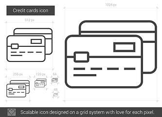 Image showing Credit cards line icon.