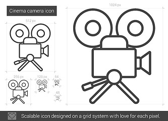 Image showing Cinema camera line icon.