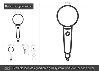 Image showing Radio microphone line icon.