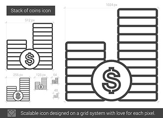 Image showing Stack of coins line icon.