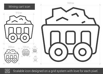 Image showing Mining cart line icon.