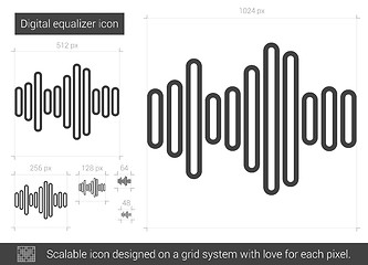 Image showing Digital equalizer line icon.