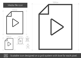 Image showing Media file line icon.