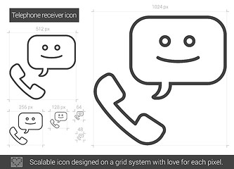 Image showing Telephone receiver line icon.