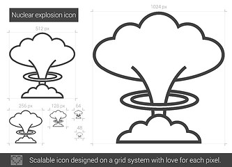 Image showing Nuclear explosion line icon.