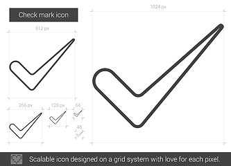 Image showing Check mark line icon.
