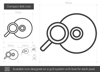 Image showing Compact disk line icon.