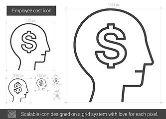 Image showing Employee cost line icon.