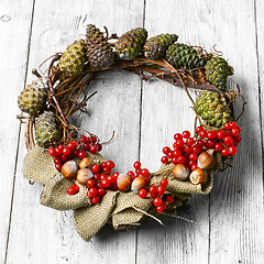 Image showing Xmas background with wreath Christmas