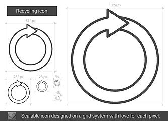 Image showing Recycling line icon.