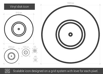 Image showing Vinyl disk line icon.