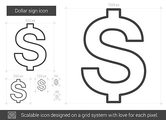 Image showing Dollar sign line icon.