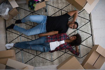 Image showing Top view of attractive young African American couple