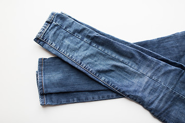 Image showing denim pants or jeans on white background