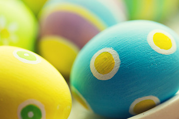 Image showing close up of colored easter eggs