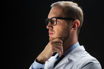 Image showing close up of male doctor in white coat