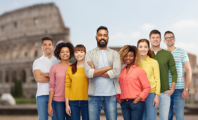 Image showing international group of people over coliseum