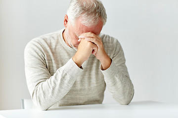 Image showing close up of senior man thinking