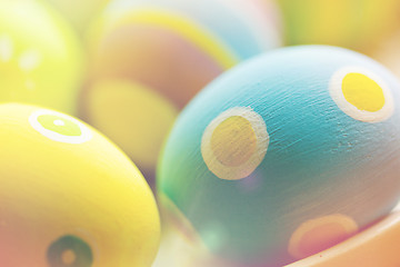 Image showing close up of colored easter eggs