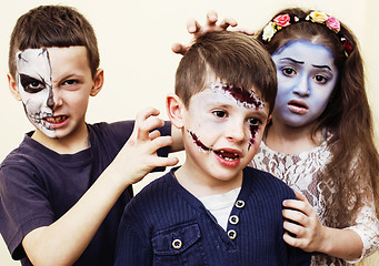 Image showing zombie apocalypse kids concept. Birthday party celebration facep